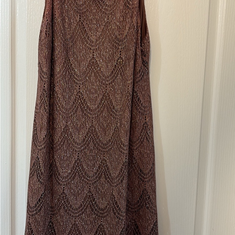 Elegant Brown Lace Dress